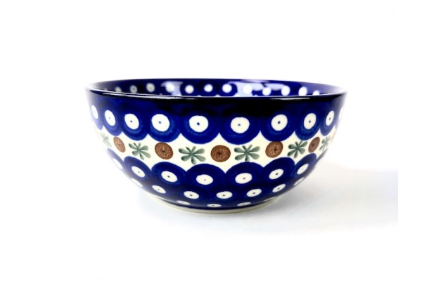 C38 Bunzlau Rijstkom - Rice Bowl groot 70X Flower Tendril Rice Bowl